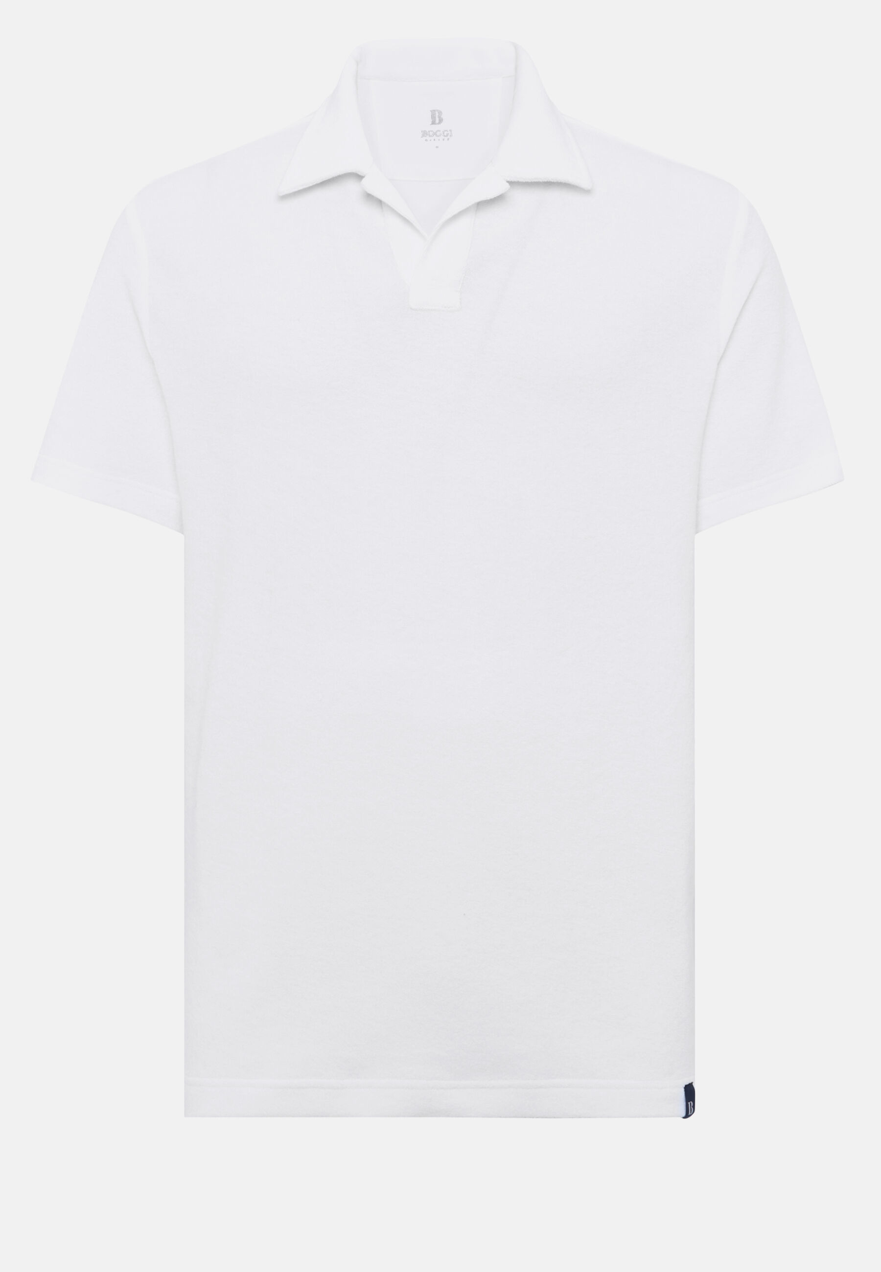 Cotton/Nylon Polo Shirt, White, hi-res