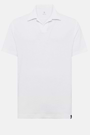 Cotton/Nylon Polo Shirt, White, hi-res