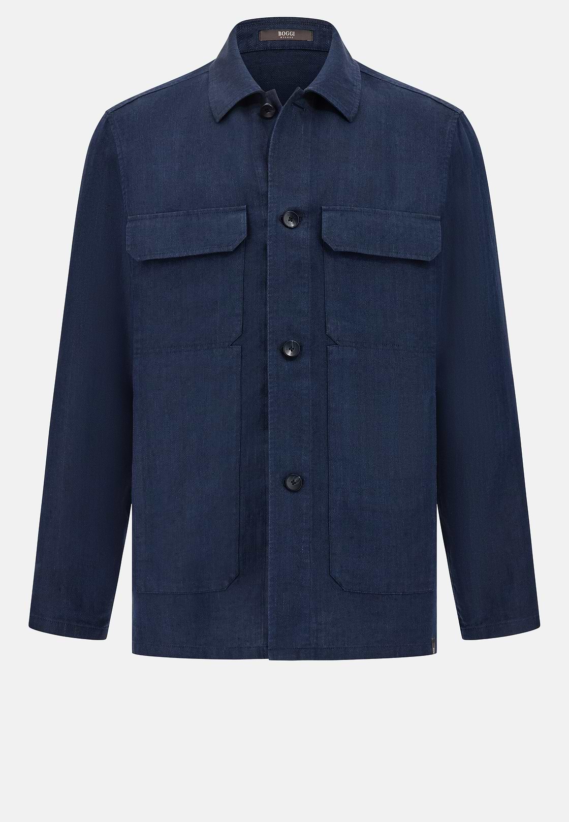 Bond Linen Shirt Jacket, Navy blue, hi-res