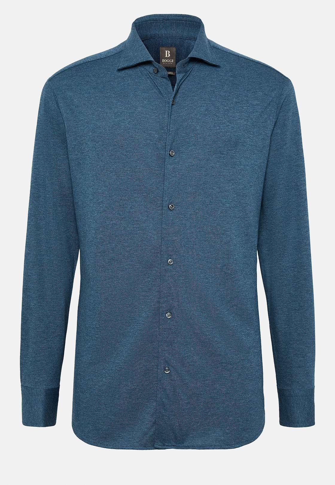 Polo Chemise En Piqué Regular Fit, Bleu, hi-res