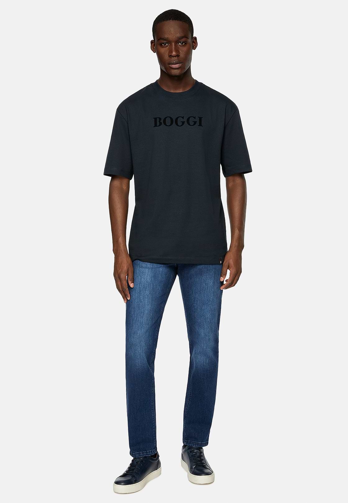 T-shirt en jersey de coton, bleu marine, hi-res