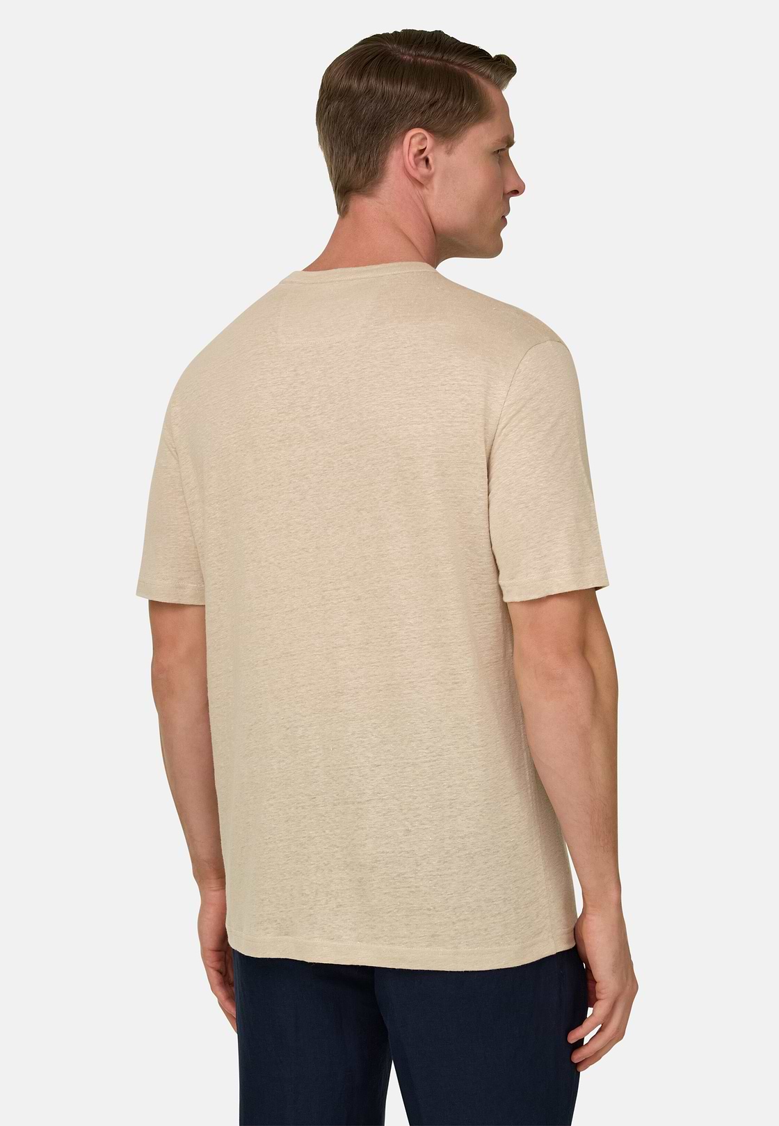 T-shirt En Jersey De Lin Extensible, Sable, hi-res, 3