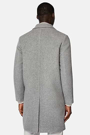 Single-breasted Wool Coat, Grey, hi-res