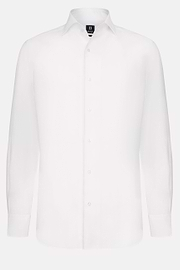 Regular Fit White Linen Shirt, White, hi-res