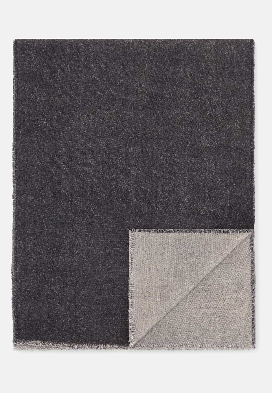 Κασκόλ Υφή Drill σε Μαλλί, Light grey, hi-res