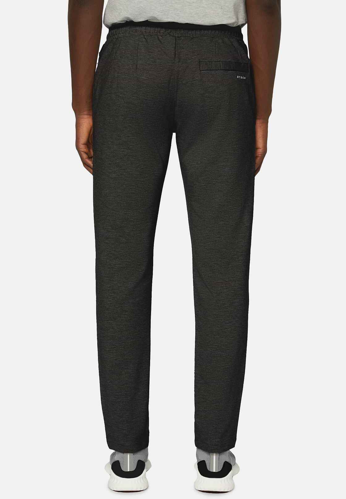 Stretch Interlock Technical Fabric Trousers, Charcoal, hi-res