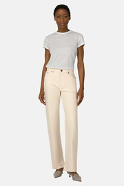 Cotton Denim Jeans, Cream, thumb, 2
