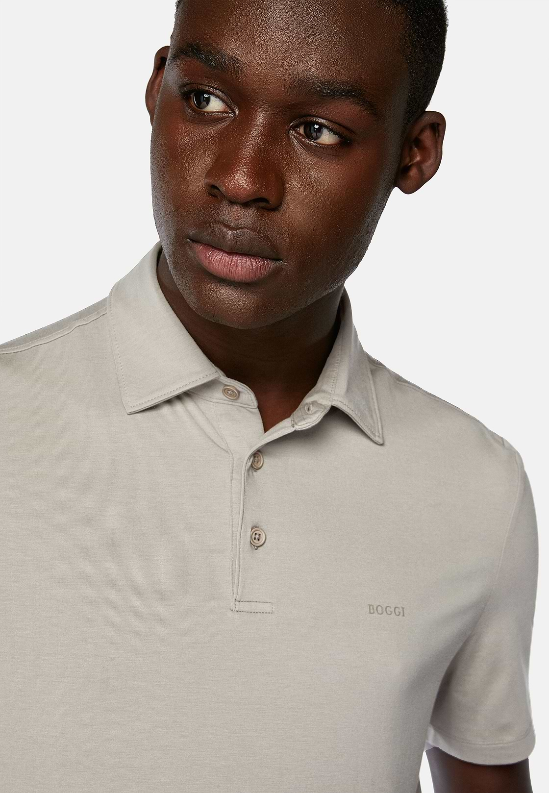 Polo Shirt In Stretch Supima Cotton, Taupe, hi-res