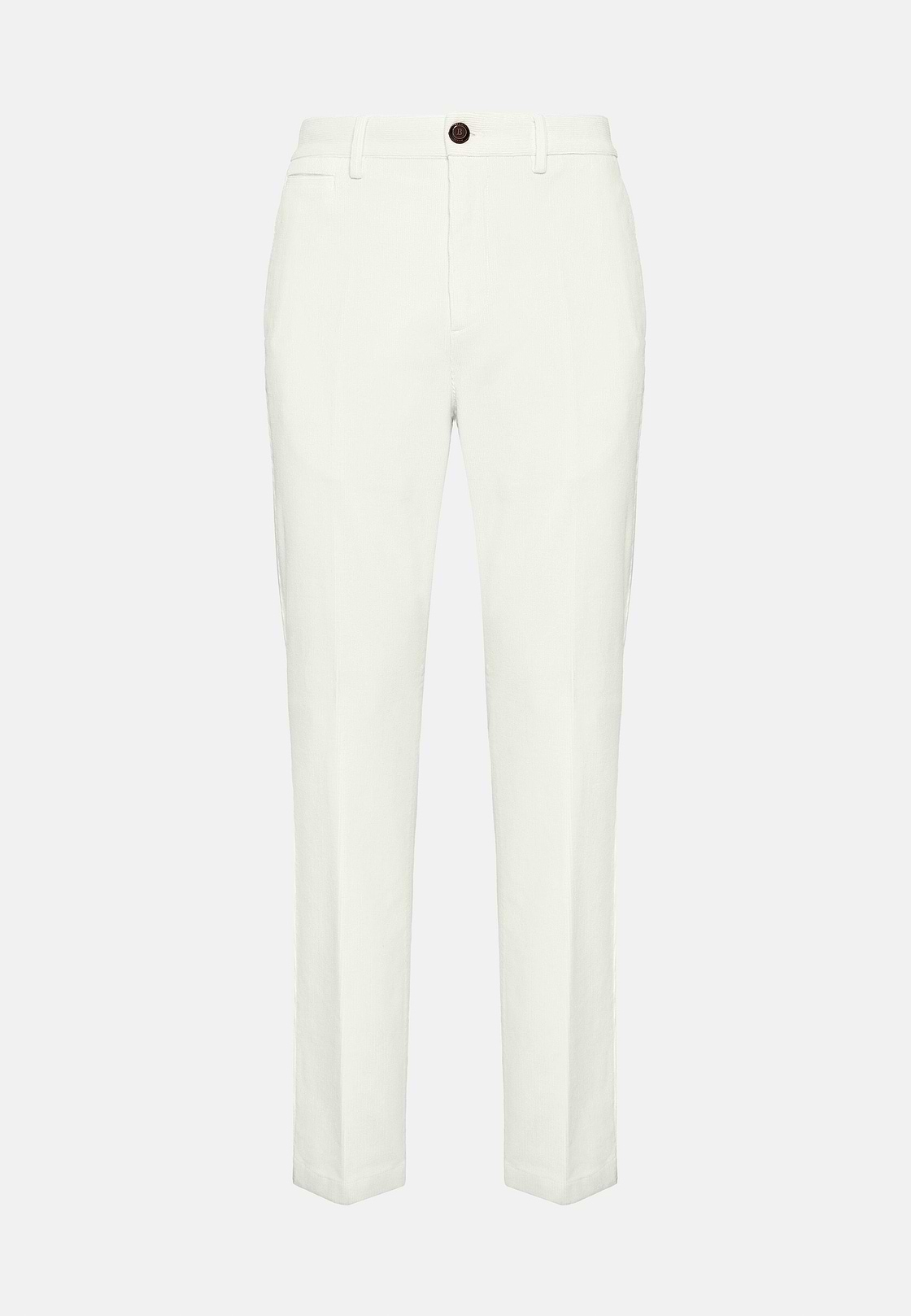 Trousers in Stretch Velvet, Cream, hi-res