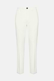 Broek van stretchfluweel, Cream, hi-res