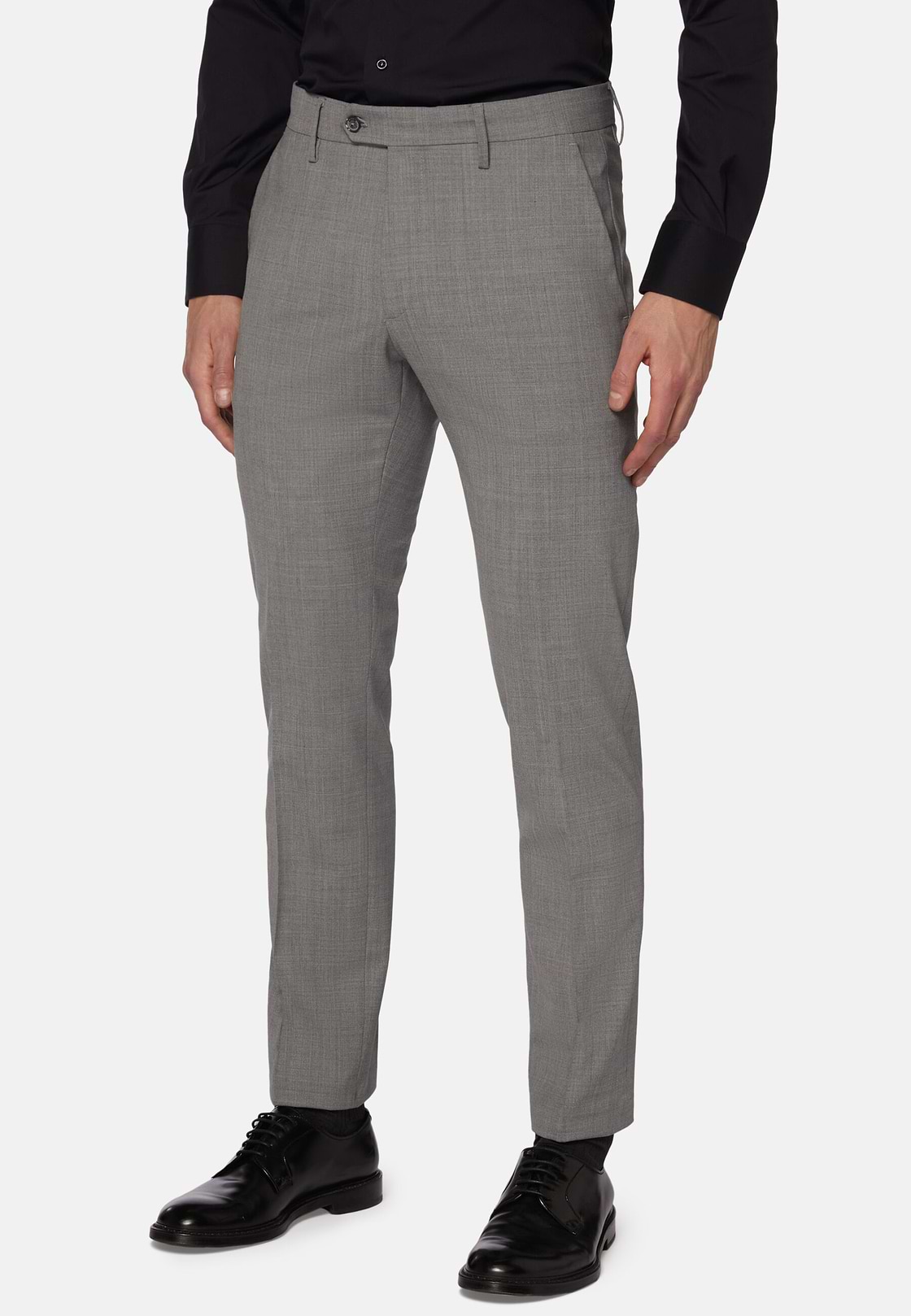 Washable Wool Stretch Pants, Grey, hi-res