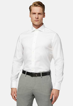 Slim Fit Pinpoint Cotton Shirt