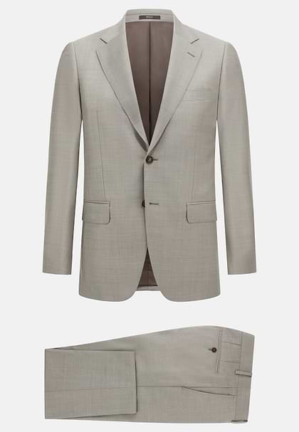 Grisaille Pure Wool Suit, Sand, hi-res
