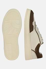 Sneakers Mix Cuir Et Velours, Taupe, hi-res