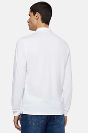 High-Performance Piqué Polo Shirt, White, hi-res