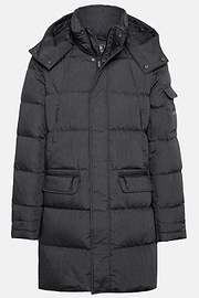 B Tech Parka van technische stof en ganzendons, Grey, hi-res