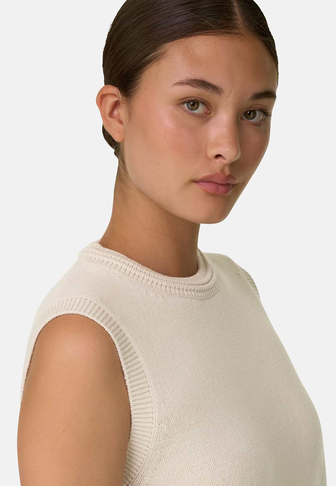 Vest Wool Cashmere, Sand, hi-res, 3