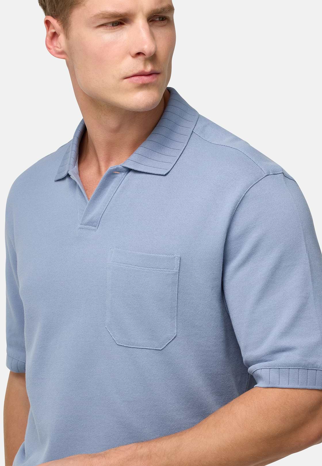 Polo En Piqué De Coton., Indigo, hi-res