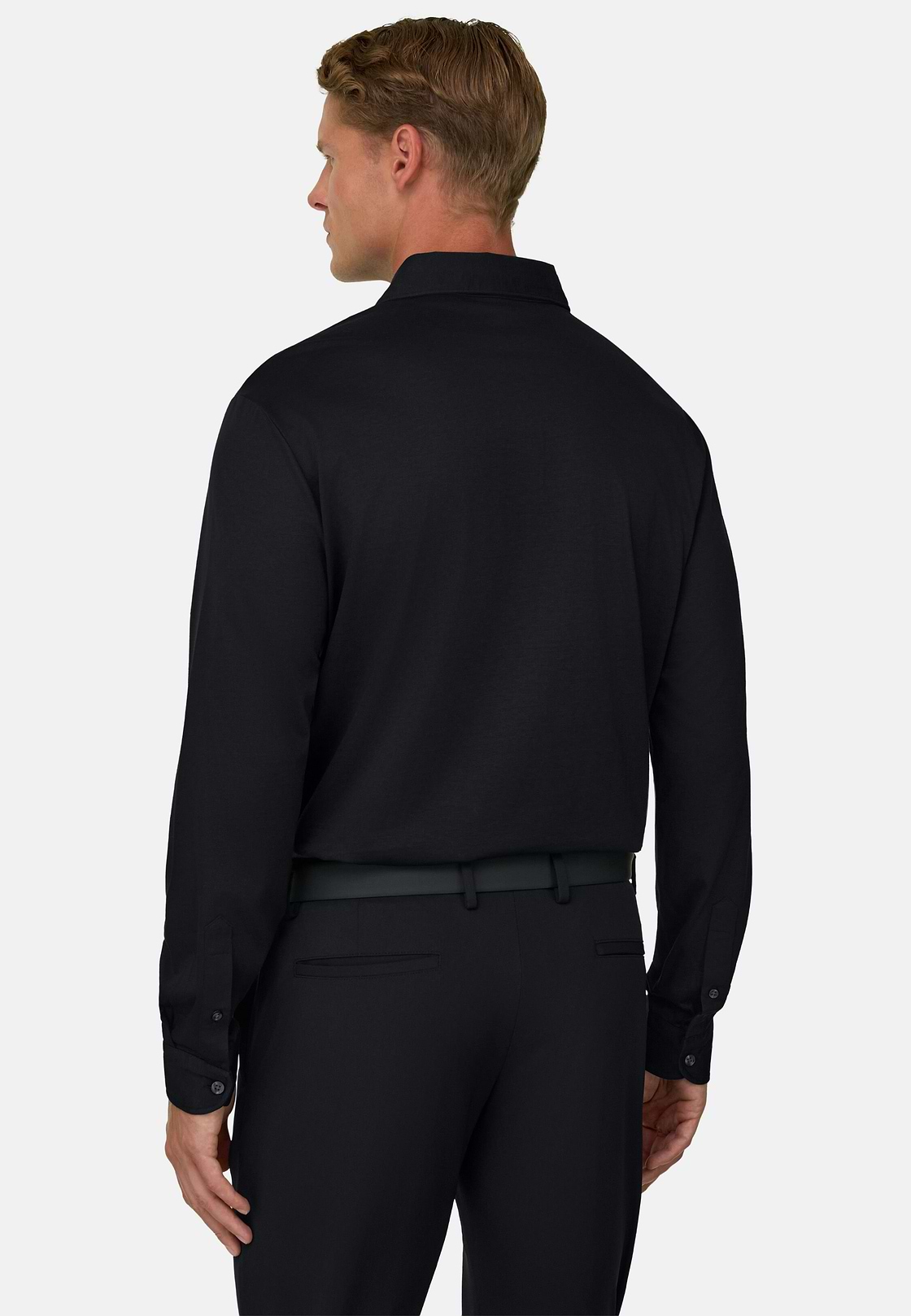 Ls Pima Cotton Polo, Black, hi-res, 4