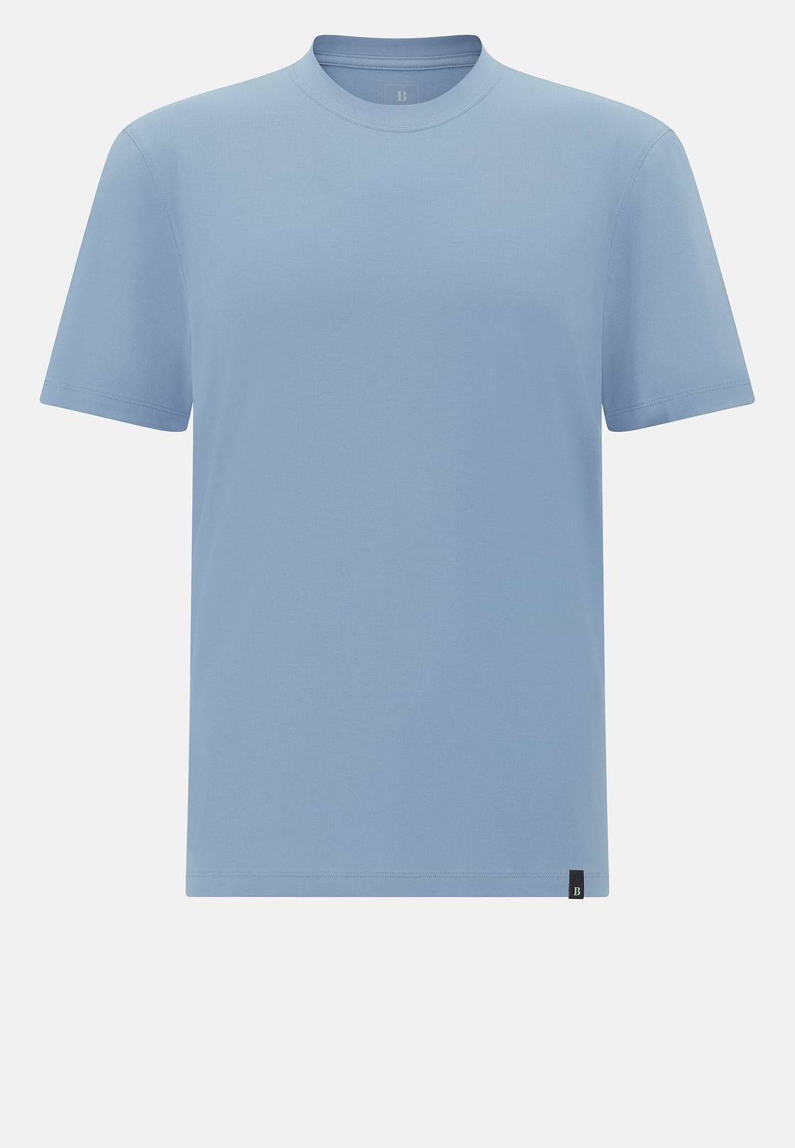 T-Shirt In Stretch Supima Cotton, Indigo, hi-res