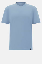 T-Shirt In Stretch Supima Cotton, Indigo, hi-res