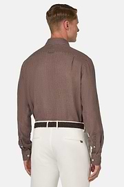 Camicia In Lino Regular Fit, Taupe, hi-res