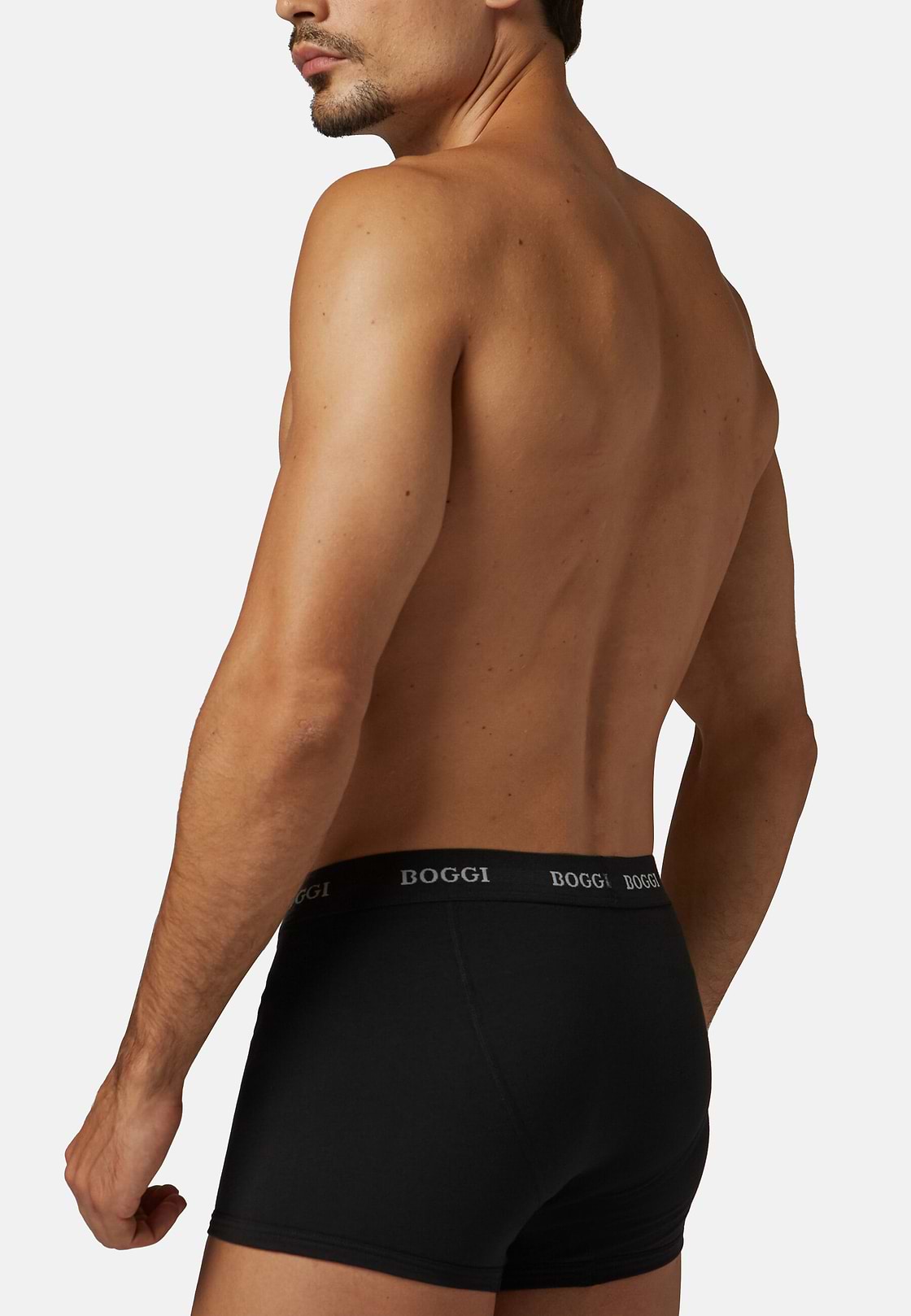Stretch Cotton Jersey Boxer Shorts, Black, hi-res