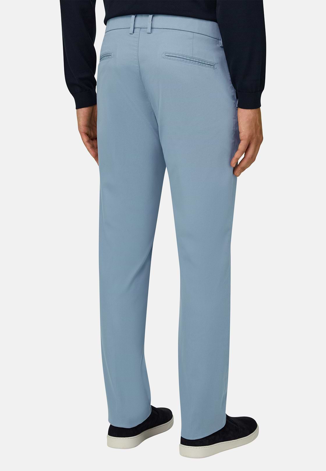 Pantalon En Coton Tencel Extensible, Air-bleu, hi-res, 3