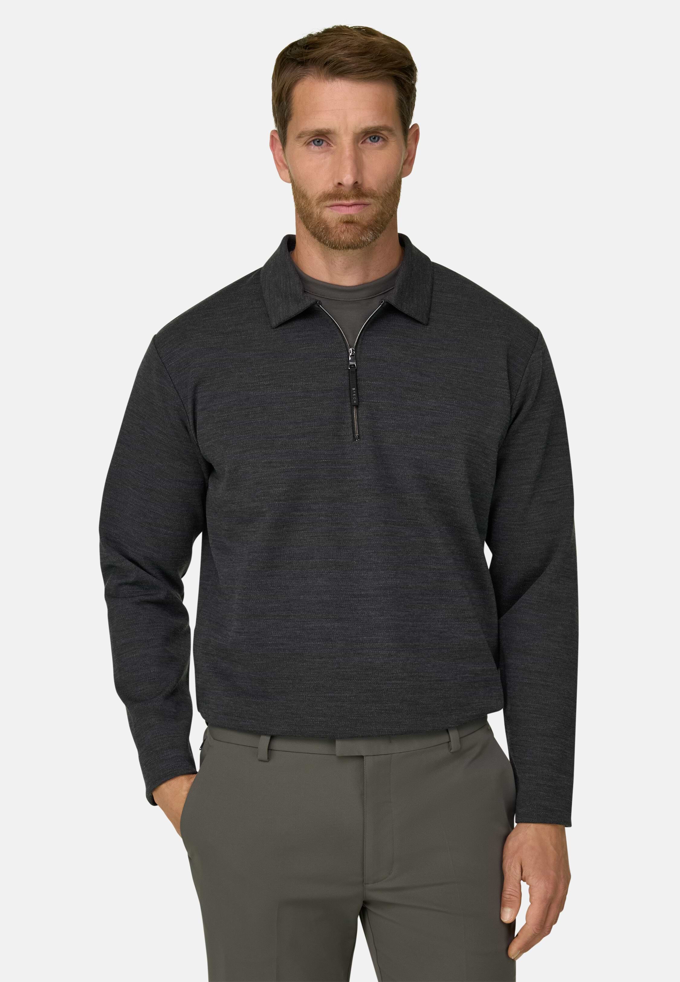 bollinger 720 ×2本　mens Men's Quarter-Zip Sweatshirt in WOOLTECH Wool Blend Diagonal