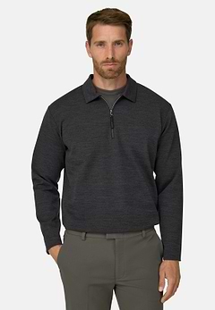 Quarter-Zip Sweatshirt in WOOLTECH Wool Blend Diagonal