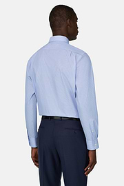 Camicia A Righe In Cotone Regular Fit, Azzurro, thumb, 3