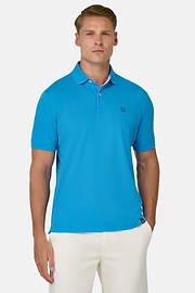 Polo De Piqué De Algodón, Azul turquesa, thumb, 1