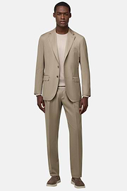 Traje Espiga De Pura Lana, Beige, hi-res