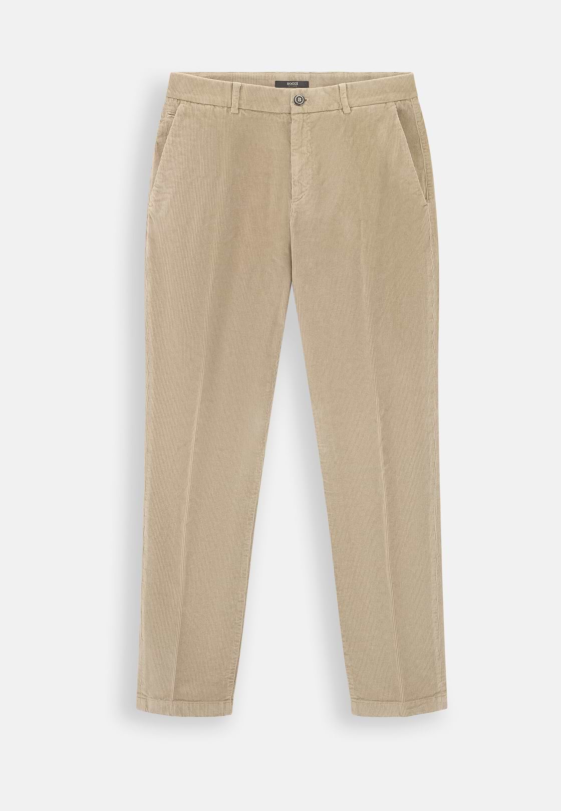 Pantalon en Velours Extensible, Beige, hi-res, 6