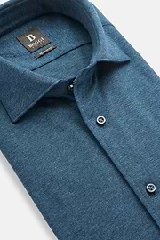 Polo Chemise En Piqué Regular Fit, Bleu, hi-res
