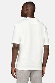 T-Shirt in Misto Cotone Organico, Bianco, hi-res