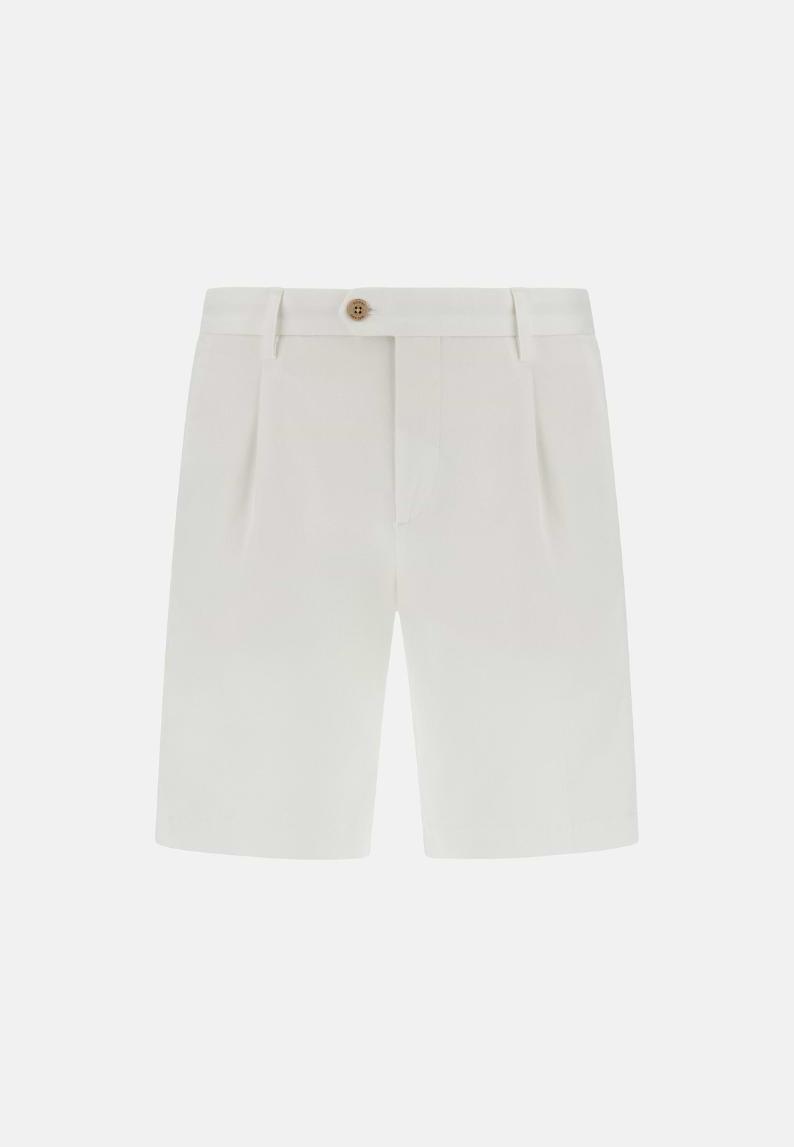Bermuda En Coton Tencel Extensible, Blanc, hi-res