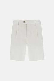 Bermuda En Coton Tencel Extensible, Blanc, hi-res