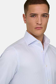 Camicia In Cotone Regular Fit, Azzurro, thumb, 4