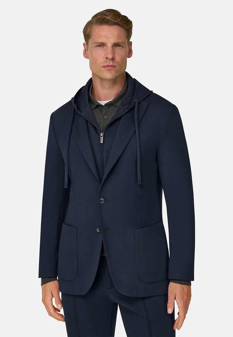 Sweatshirt Blazer Madison in Cotton Blend B Jersey, Navy blue, hi-res