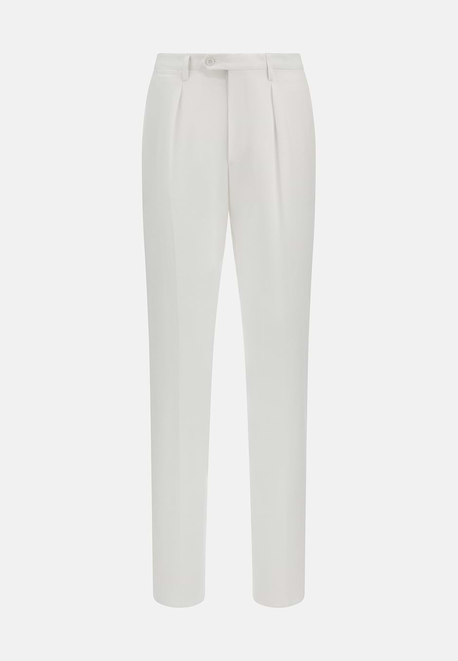 Pure Linen Trousers, White, hi-res