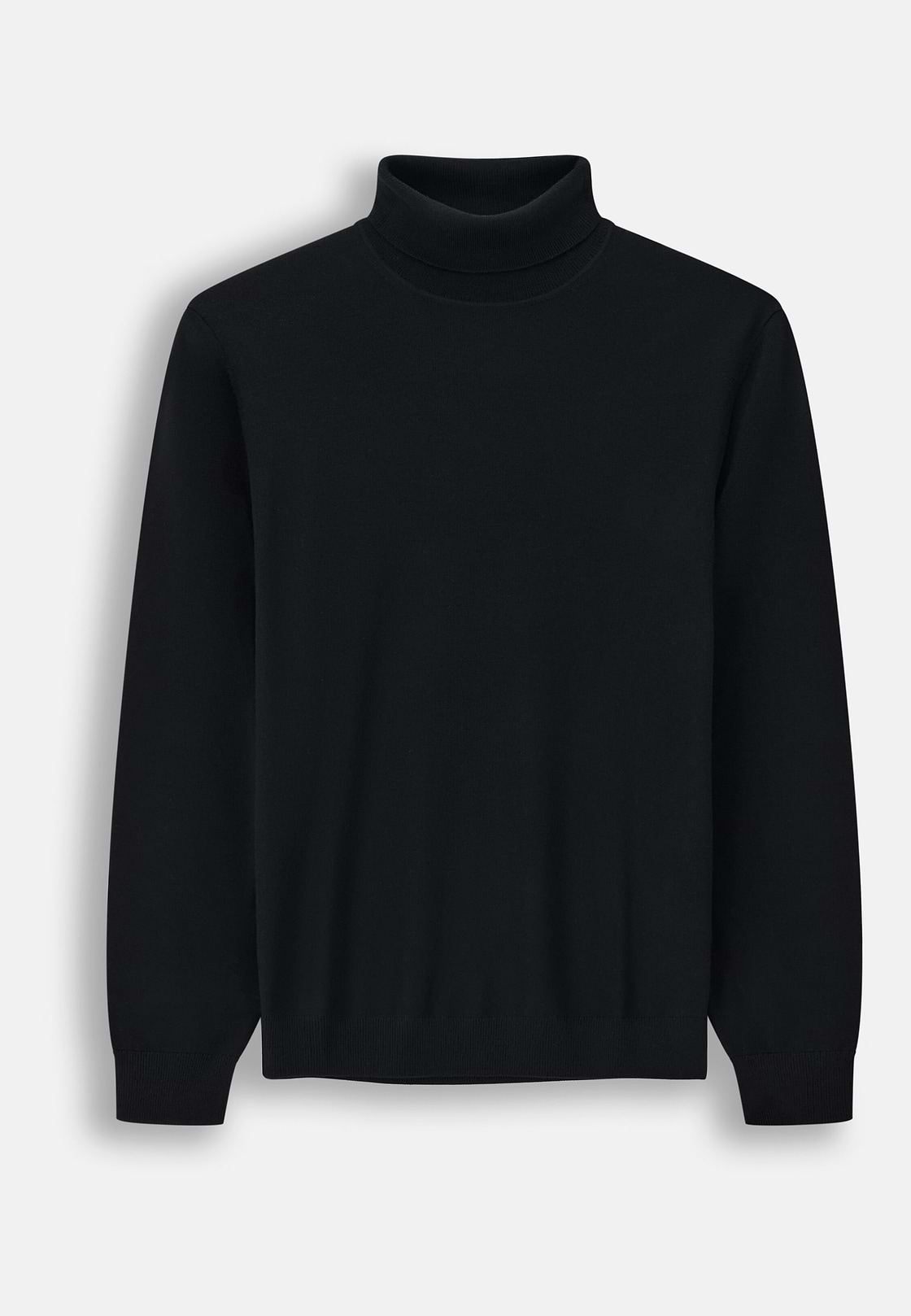 Turtleneck Jumper in Merino Wool, Black, hi-res, 5
