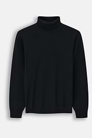 Turtleneck Jumper in Merino Wool, Black, thumb, 5