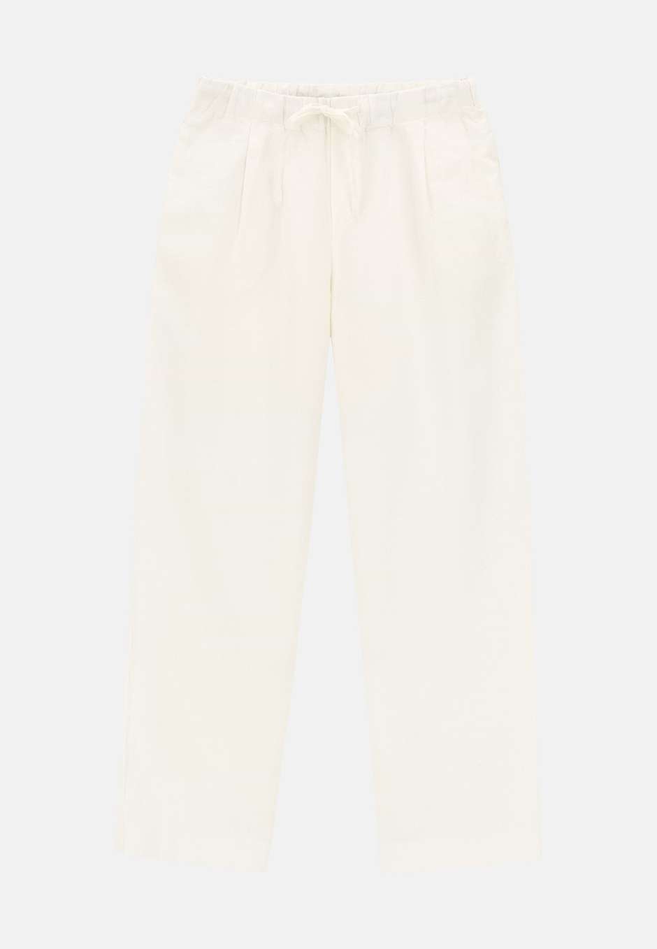 Linen Trousers, White, hi-res