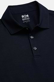 Polo In Jersey Di Cotone Pima Regular Fit Manica Lunga, Navy, hi-res