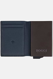 Leather Credit Card Holder, Navy blue, hi-res