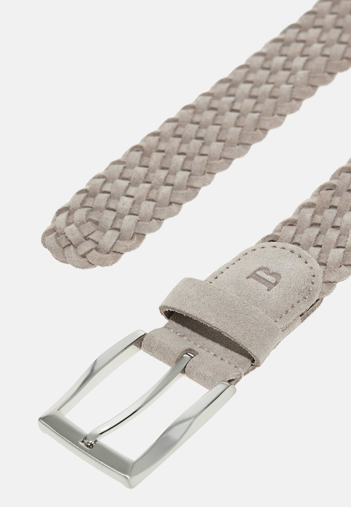 Woven Suede Belt, Ice, hi-res