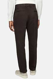 Stretch Cotton Trousers, Brown, hi-res