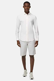 Bermuda Shorts in Lightweight Cotton Blend Scuba, Ice, hi-res