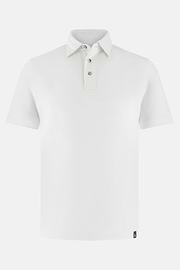 Polo In Misto Seta, Bianco, thumb, 5